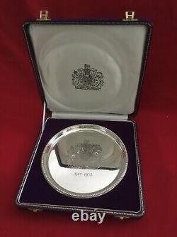 Solid silver Salver commemorating the Royal Silver Wedding 1972