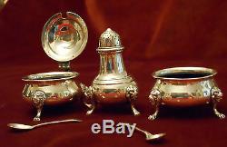 Solitaire Condment Set Sterling, Regency, Walker & Hall, Shefield, Original Box