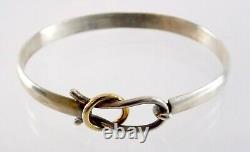 Sonya Sterling Silver and Gold Plated Clasp Buckle Bracelet 925 7.25 Inches Long