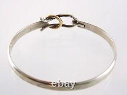 Sonya Sterling Silver and Gold Plated Clasp Buckle Bracelet 925 7.25 Inches Long