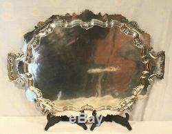 Spectacular Large Rococo English Silver Plated Serving Tray. Exceptional Cond