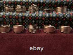 Spoon Ring Lot Of 18-Silver Plated & Stainless Steel Art Deco/Nouveau & More