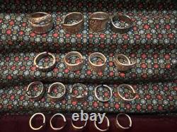 Spoon Ring Lot Of 18-Silver Plated & Stainless Steel Art Deco/Nouveau & More