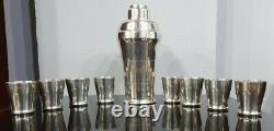 St Medard Rare Boxed French Art Deco Cocktail Set Shaker 8 Cups c1930