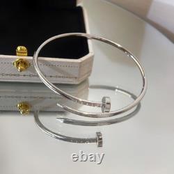 Sterling Silver Bracelet, White Gold Color Juste Bracelet 2.5MM & Original Box