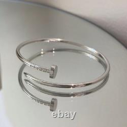 Sterling Silver Bracelet, White Gold Color Juste Bracelet 2.5MM & Original Box