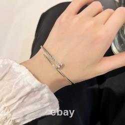 Sterling Silver Bracelet, White Gold Color Juste Bracelet 2.5MM & Original Box