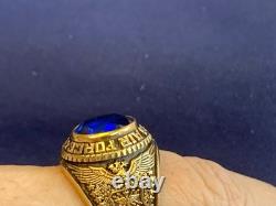 Sterling Silver Heavy Gold Plate US Air Force Ring 23.16g Jewelry Size 10 READ