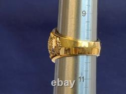Sterling Silver Heavy Gold Plate US Air Force Ring 23.16g Jewelry Size 10 READ