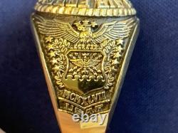 Sterling Silver Heavy Gold Plate US Air Force Ring 23.16g Jewelry Size 10 READ