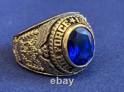 Sterling Silver Heavy Gold Plate US Air Force Ring 23.16g Jewelry Size 10 READ