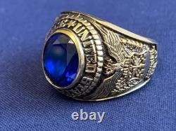 Sterling Silver Heavy Gold Plate US Air Force Ring 23.16g Jewelry Size 10 READ