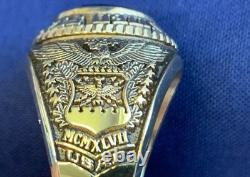 Sterling Silver Heavy Gold Plate US Air Force Ring 23.16g Jewelry Size 10 READ