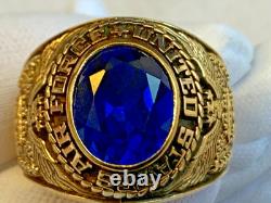 Sterling Silver Heavy Gold Plate US Air Force Ring 23.16g Jewelry Size 10 READ
