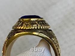 Sterling Silver Heavy Gold Plate US Air Force Ring 23.16g Jewelry Size 10 READ