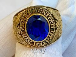 Sterling Silver Heavy Gold Plate US Air Force Ring 23.16g Jewelry Size 10 READ