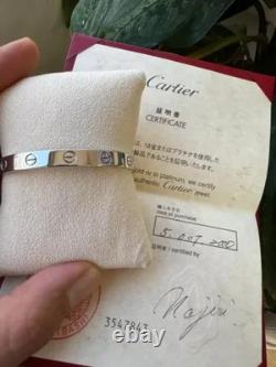 Sterling Silver LOVE Bracelet White Gold Color 6.1MM, Full Set With Original Box