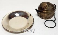 Sterling Tea Ball (Tea Pot Form) with Silver underplate in original box J-18