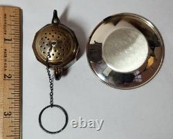 Sterling Tea Ball (Tea Pot Form) with Silver underplate in original box J-18