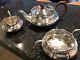 Sterling silver tea service teapot, sugar bowl, milk jug 1920s