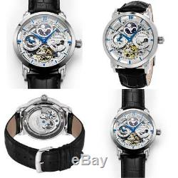 Stuhrling Original Men's 371.01 Legacy Automatic Self Wind Black Genuine Leathe