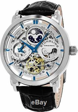 Stuhrling Original Men's 371.01 Legacy Automatic Self Wind Black Genuine Leathe