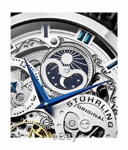 Stuhrling Original Mens Automatic-Self-Wind Luxury Dress Skeleton Dual Time G