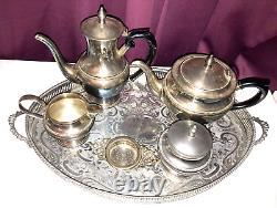 Stunning Arthur Price of England Silver Plated 6 Pcs Tea Set Inc Tray