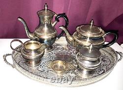 Stunning Arthur Price of England Silver Plated 6 Pcs Tea Set Inc Tray