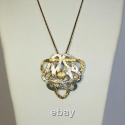 Stunning'Celtic Knot' Two-Colour Gold Plated Hammered Effect 925 Silver Pendant
