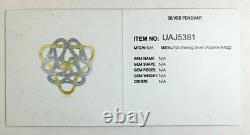 Stunning'Celtic Knot' Two-Colour Gold Plated Hammered Effect 925 Silver Pendant