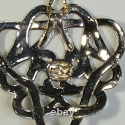 Stunning'Celtic Knot' Two-Colour Gold Plated Hammered Effect 925 Silver Pendant