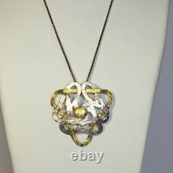Stunning'Celtic Knot' Two-Colour Gold Plated Hammered Effect 925 Silver Pendant