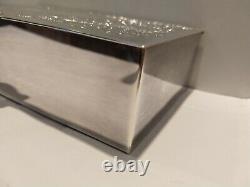 Stunning English Engraved Chased Silver Plate Box in original box unused Fab