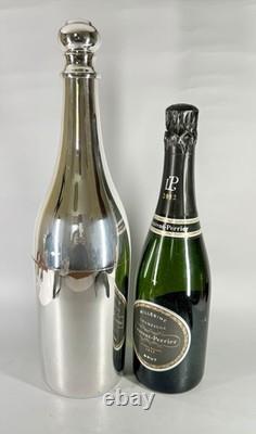 Stunning French L'Ecuyer Trompe-l'oil Silver Plated Champagne Bottle Cooler 40cm