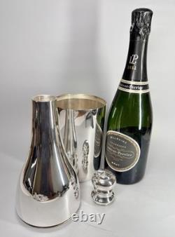 Stunning French L'Ecuyer Trompe-l'oil Silver Plated Champagne Bottle Cooler 40cm
