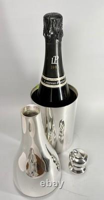 Stunning French L'Ecuyer Trompe-l'oil Silver Plated Champagne Bottle Cooler 40cm