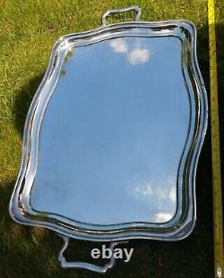 Stunning Heavy Art Deco Antique Silver Plate Tray Large Quality Original VGC