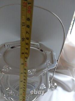 Stunning Original Antique English 2 Tier Silver Plate Cake Stand Great Quality