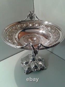 Stunning Original Art Nouveau Silver Plate Comport quality imposing tall