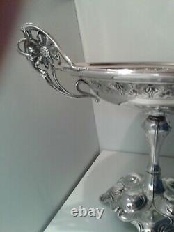 Stunning Original Art Nouveau Silver Plate Comport quality imposing tall