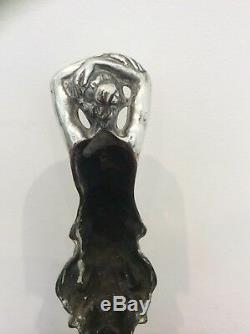 Stunning Silver Plate Door Stop Nude Lady Art Decco/nouveaux Circa 1900