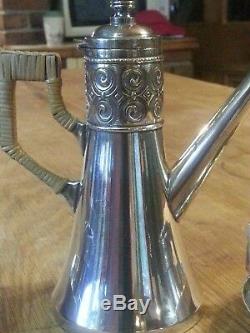 Stunning Silver Plate WMF Art Nouveau Teapot and Cups Jugendstil Secessionist