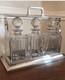 Stunning Vintage Tantalus, Three Cut Glass Decanters In A Silver Plate Tantalus