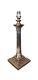 Substantial size quality silver plated corinthian column table lamp
