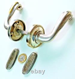 Super Pair Heavy Quality Antique Silver Plate Regency Revival Lever Door Handles