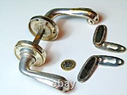 Super Pair Heavy Quality Antique Silver Plate Regency Revival Lever Door Handles