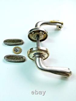 Super Pair Heavy Quality Antique Silver Plate Regency Revival Lever Door Handles