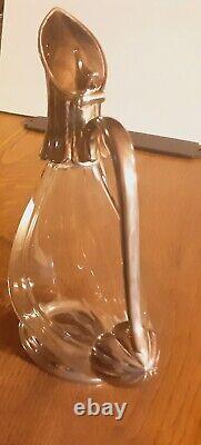 Super Stylish Pair Of Vintage Duck Shape Decanters With Silver Plate Head & Tail