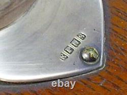 Superb Antique 14 Stag Horn & Oak Base W. H/l Silver Plate Dinner Gong & Striker
